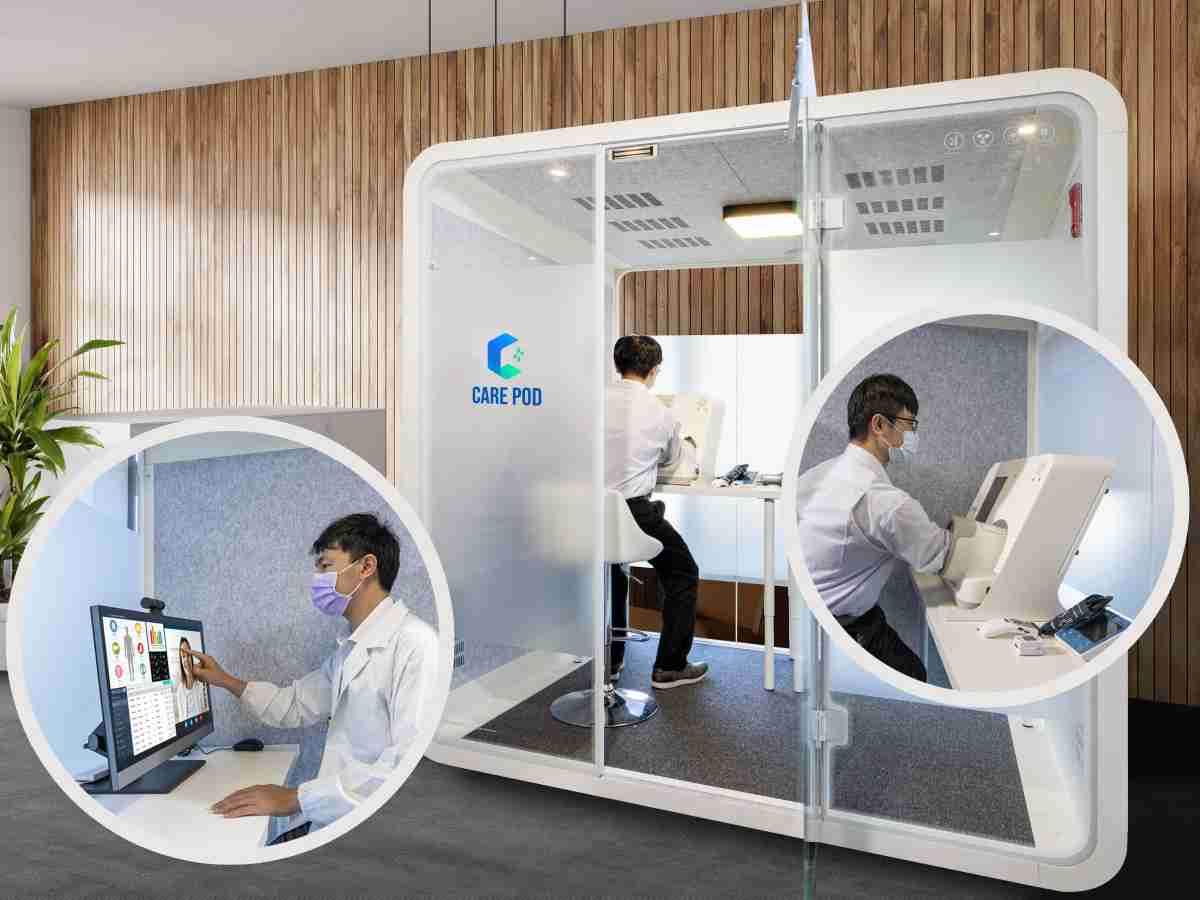 达擎于医疗科技展中展出＂远距诊疗舱＂，，，以因应医疗数字化及社会高龄化趋势下、、复诊及慢性病患等族群对于远距看诊需求逐渐升高所推出的创新整合方案。。多功能合一、、、高隐私性的远距诊疗舱可根据病患端与医师端的不同需求，，，，提供弹性化及客制化功能，，，，节省医生和病患的精力及时间