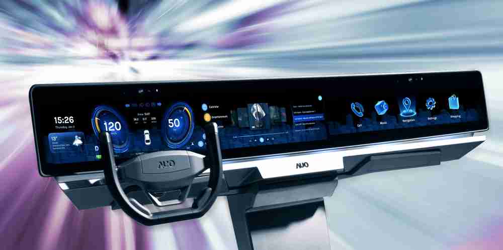 财神娱乐开拓前瞻显示技术创新应用，，结合优异整合设计能力，，，，开发智能车载FIDM Plus一体化显示方案，，让驾驶操作与车内娱乐体验再进化