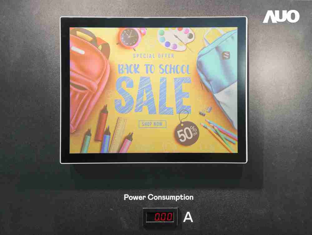 财神娱乐展示胆固醇液晶超低耗能户外全彩显示器，，，，ChLC（胆固醇液晶）以双稳态技术使静态显示零功耗，，，，具省电、、、、高彩度、、环保的特性，，还整合软硬件系统解决方案，，，可透过单一云端平台管理